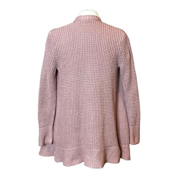 AMERICAN EAGLE Outfitters Shaker Knit Open Waterfall Cardigan Dusty Rose - Picture 2 of 5